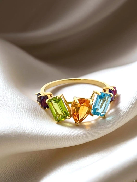 NO BRAND Multicolor Stone Ring