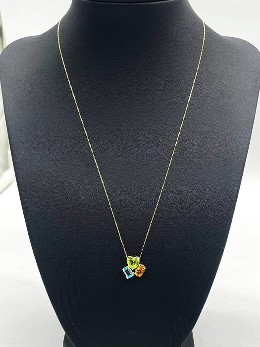 NO BRAND Multicolor 3P Stone Necklace