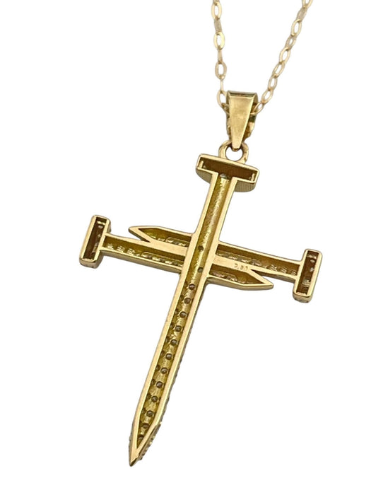 NO BRAND Cross Nail Diamond Necklace