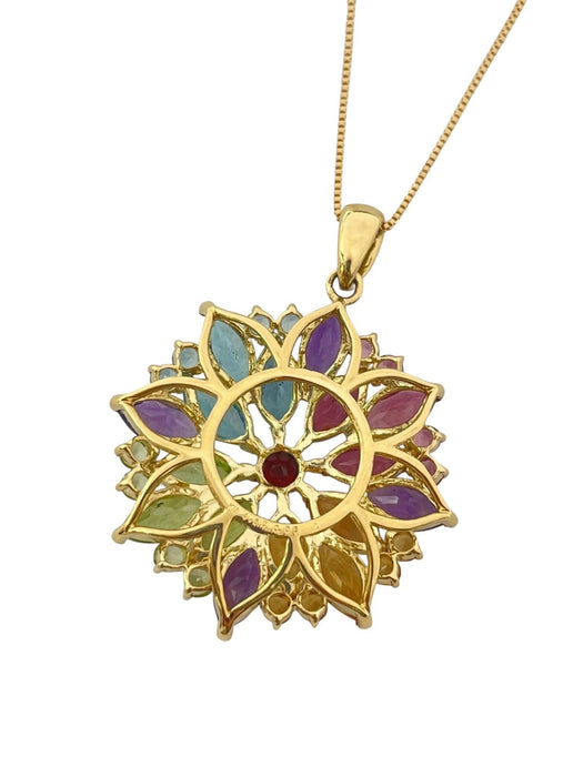 NO BRAND Multicolor Stone Diamond Necklace