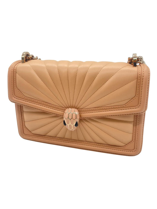 BVLGARI Serpenti Chain Pink Beige Shoulder Bag