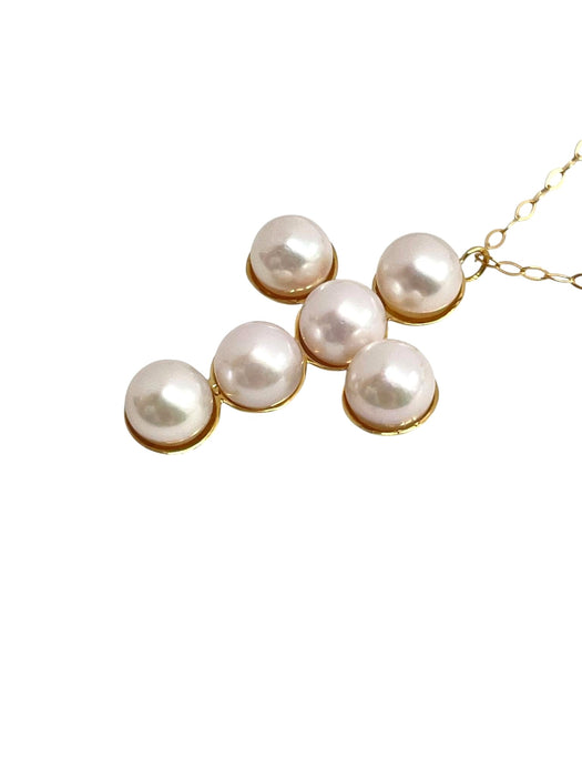 NO BRAND Cross Akoya Pearl Necklace