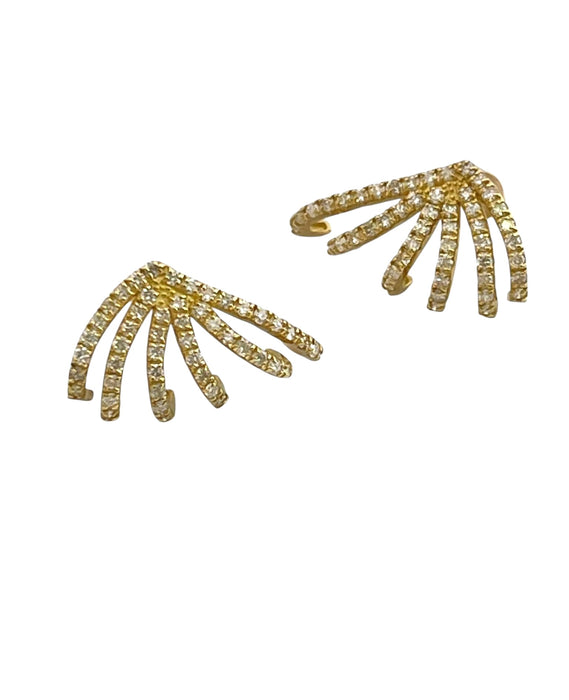NO BRAND Crawler Diamond Stud Earrings