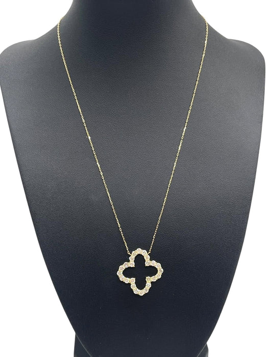NO BRAND Clover Diamond Necklace