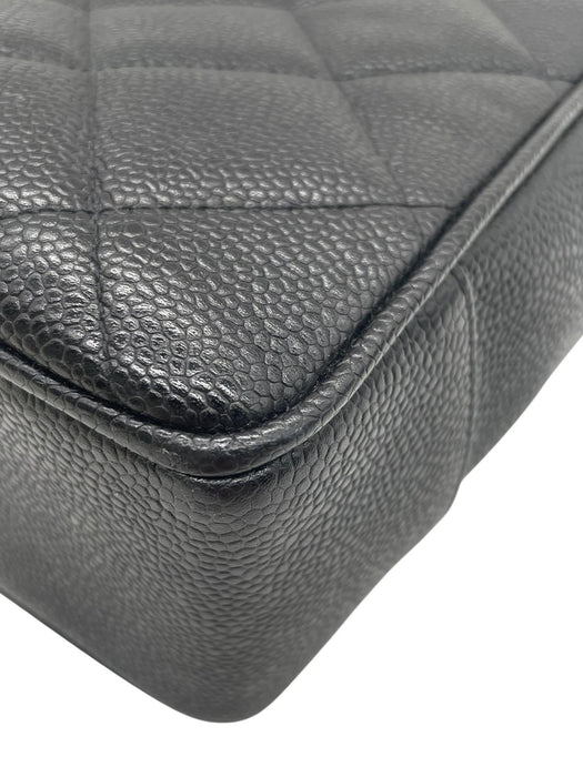 CHANEL CC Quilted Caviar Turn Lock Tote Bag
