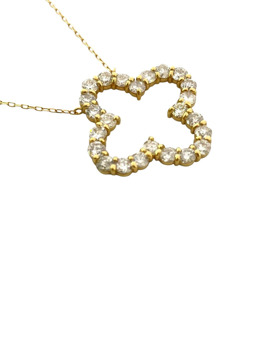NO BRAND Clover Diamond Necklace