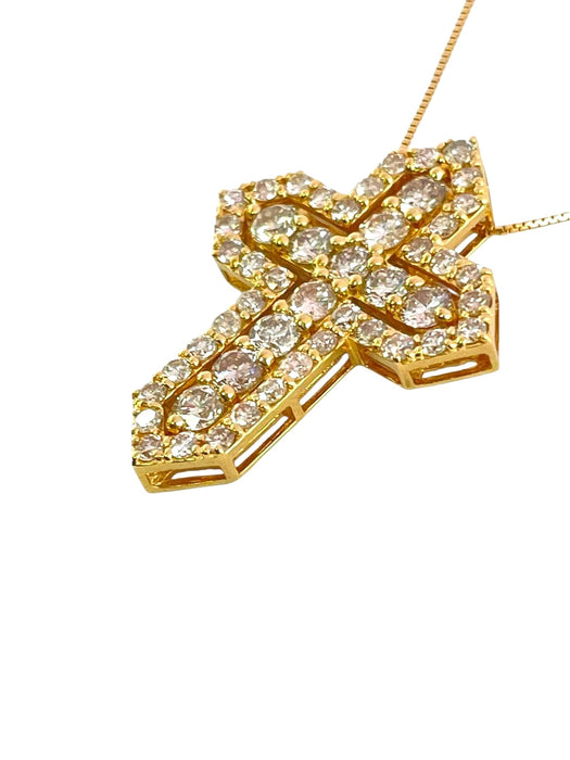 NO BRAND Dual Cross Diamond Necklace