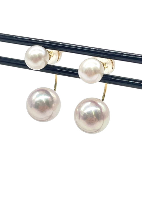NO BRAND Akoya Pearl Drop Stud Earrings