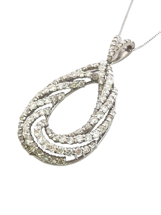 NO BRAND Pear Shape Cluster Diamond Necklace