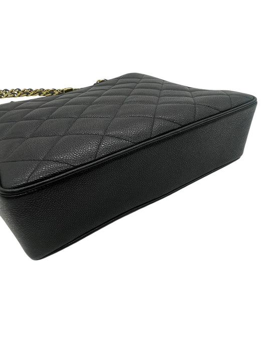 CHANEL CC Quilted Caviar Turn Lock Tote Bag