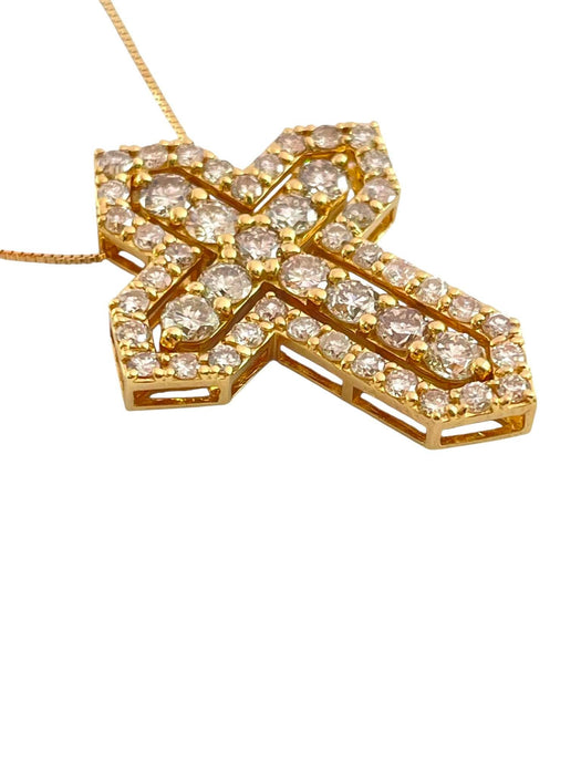 NO BRAND Dual Cross Diamond Necklace