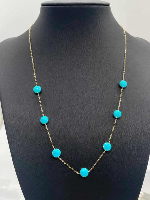 NO BRAND Turquoise Station Necklace
