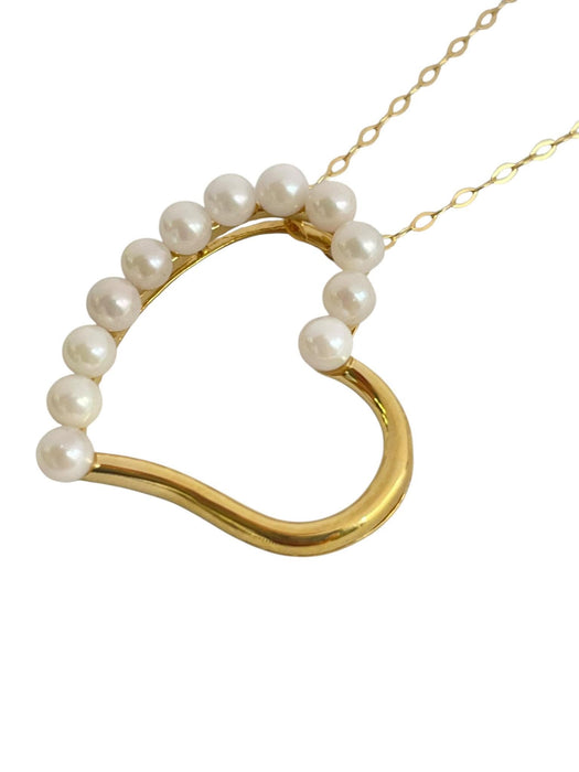 NO BRAND Heart Akoya Pearl Necklace