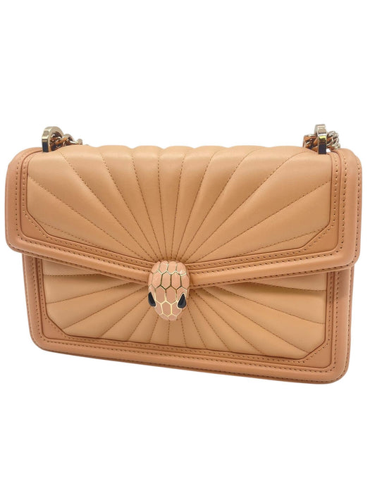 BVLGARI Serpenti Chain Pink Beige Shoulder Bag
