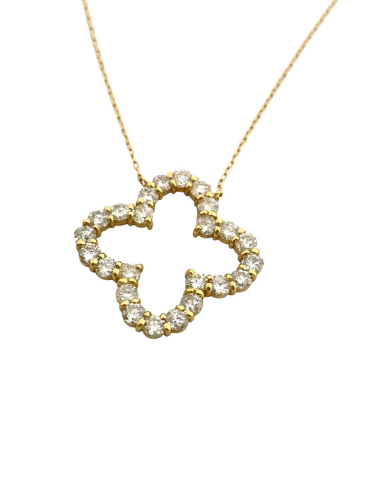 NO BRAND Clover Diamond Necklace