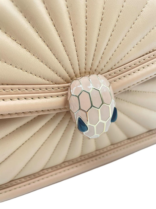 BVLGARI Serpenti Chain Pink Beige Shoulder Bag