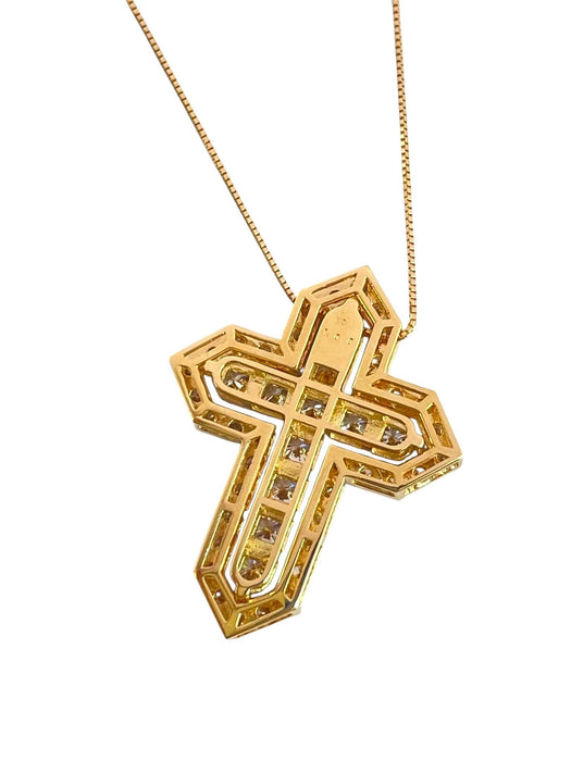 NO BRAND Dual Cross Diamond Necklace