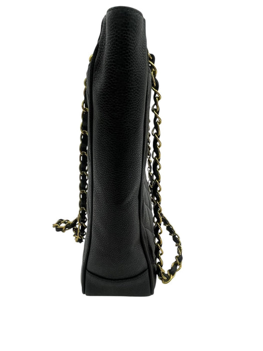 CHANEL CC Quilted Caviar Turn Lock Tote Bag