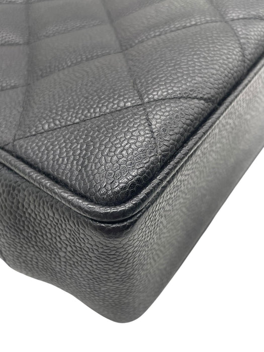 CHANEL CC Quilted Caviar Turn Lock Tote Bag