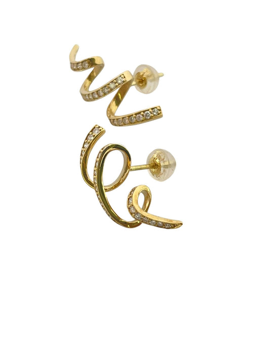 NO BRAND Twist Diamond Stud Earrings