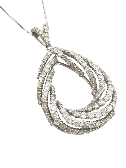 NO BRAND Pear Shape Cluster Diamond Necklace
