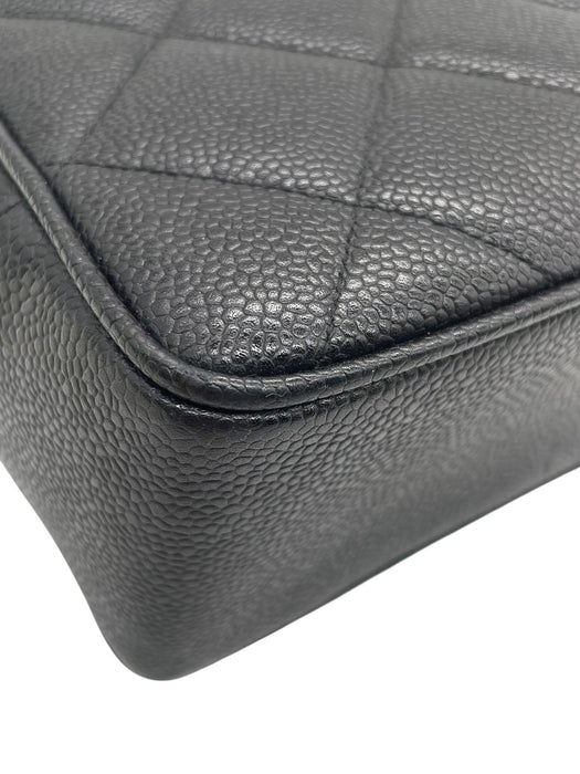 CHANEL CC Quilted Caviar Turn Lock Tote Bag