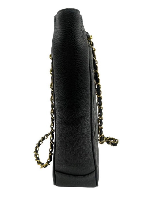 CHANEL CC Quilted Caviar Turn Lock Tote Bag