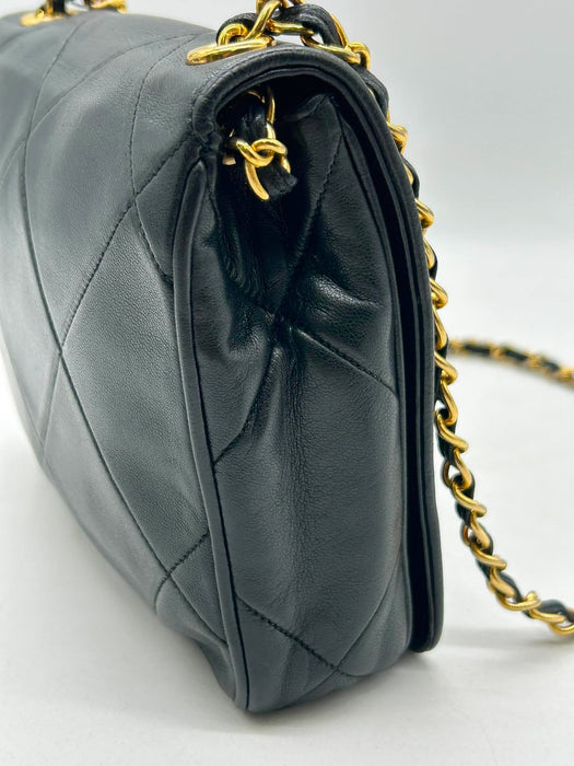 CHANEL Interlocking CC Black Lambskin Shoulder Bag
