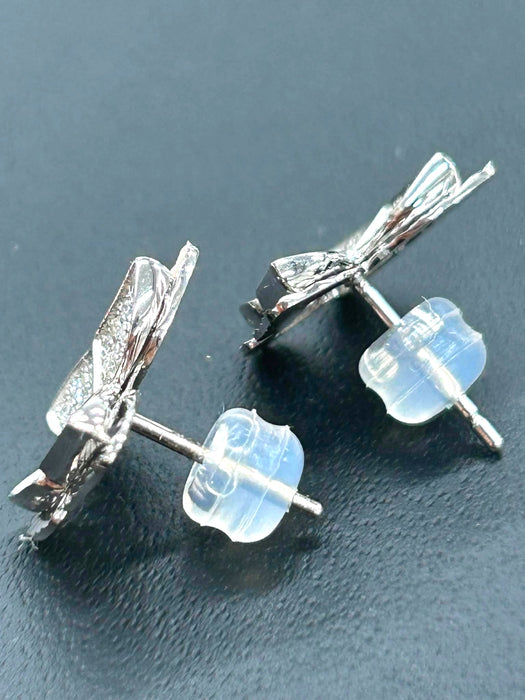 NO BRAND Butterfly Diamond Stud Earrings
