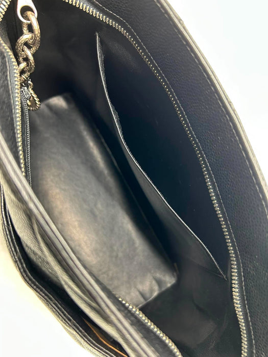 CHANEL Medallion Black Caviar Skin Handbag