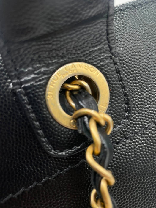 CHANEL Deauville Studded Black Caviar Leather 2-Way Bag