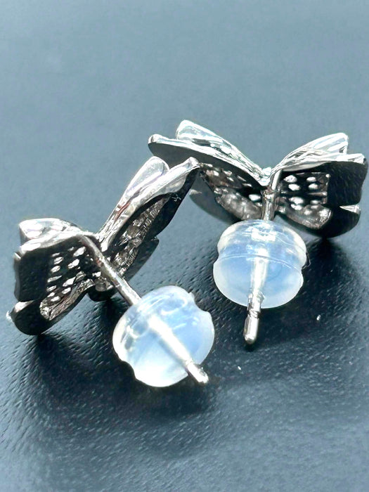 NO BRAND Butterfly Diamond Stud Earrings