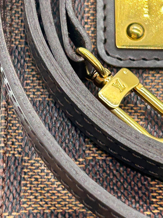 LOUIS VUITTON Eva Damier Ebene Clutch Shoulder Bag
