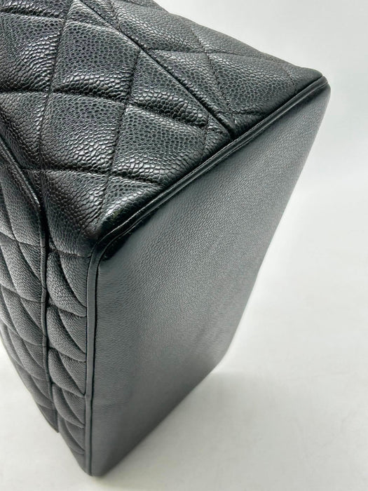 CHANEL Medallion Black Caviar Skin Handbag