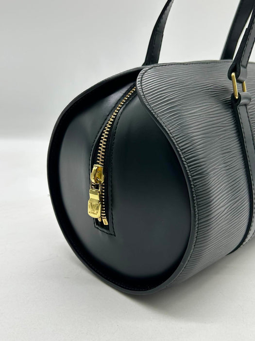 LOUIS VUITTON Soufflot Black Epi with Pouch Handbag