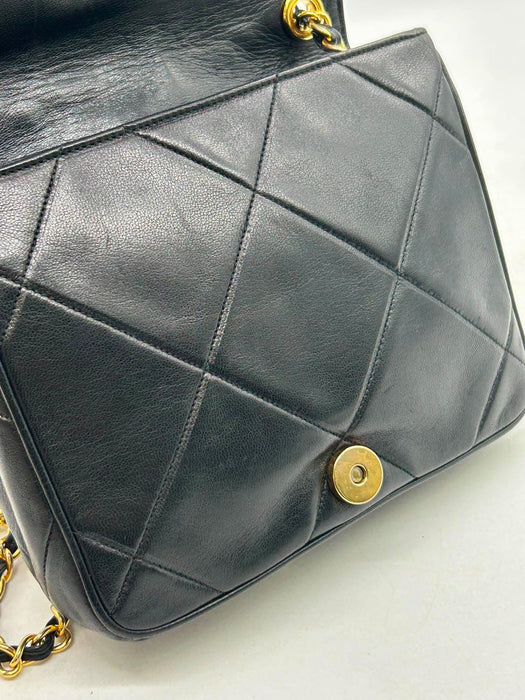 CHANEL Interlocking CC Black Lambskin Shoulder Bag