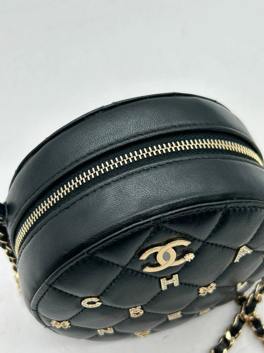 CHANEL Lucky Charms Lambskin Round Clutch Shoulder Bag