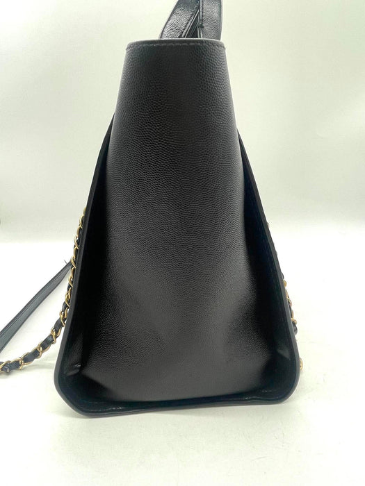 CHANEL Deauville Studded Black Caviar Leather 2-Way Bag