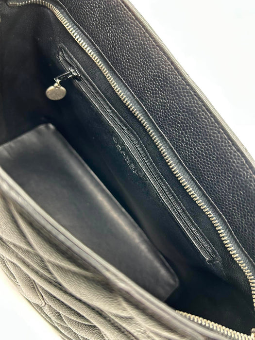 CHANEL Medallion Black Caviar Skin Handbag