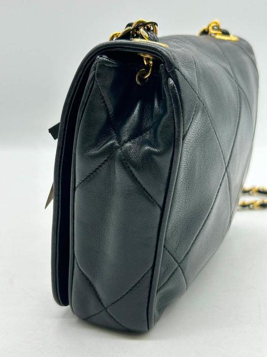 CHANEL Interlocking CC Black Lambskin Shoulder Bag