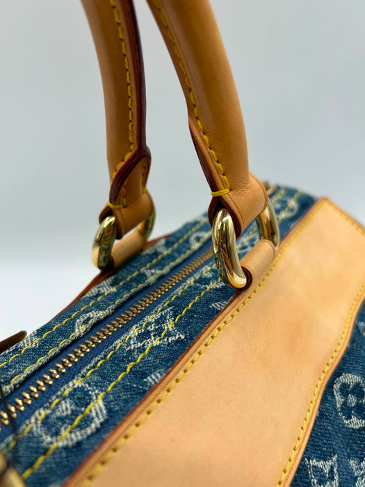 LOUIS VUITTON Denim Neo Speedy Handbag