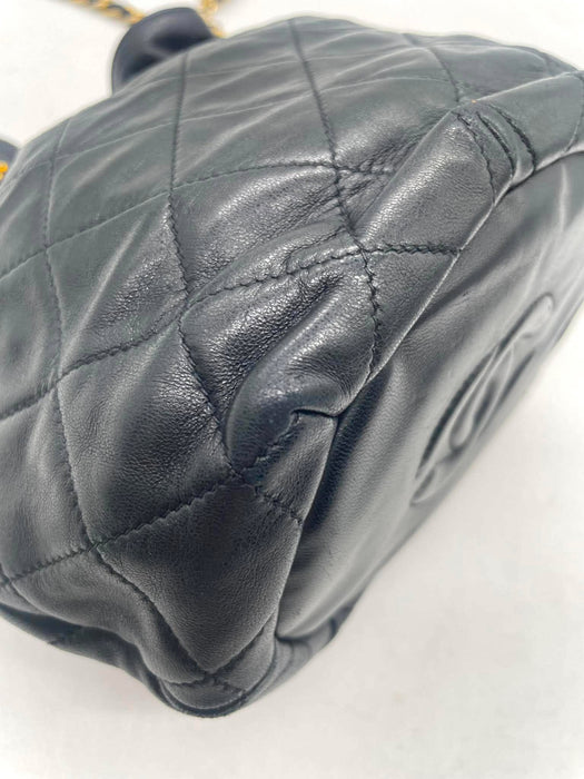 CHANEL Vintage Quilted Lambskin Drawstring Bucket Bag