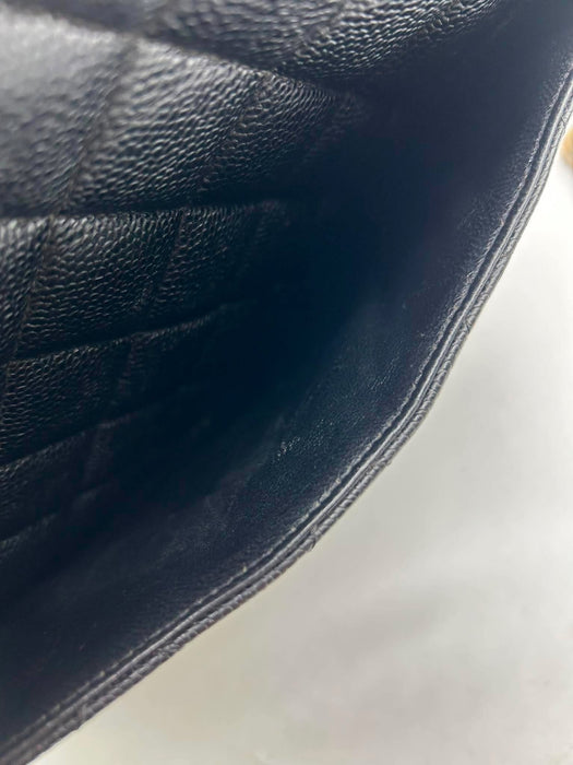CHANEL Medallion Black Caviar Skin Handbag