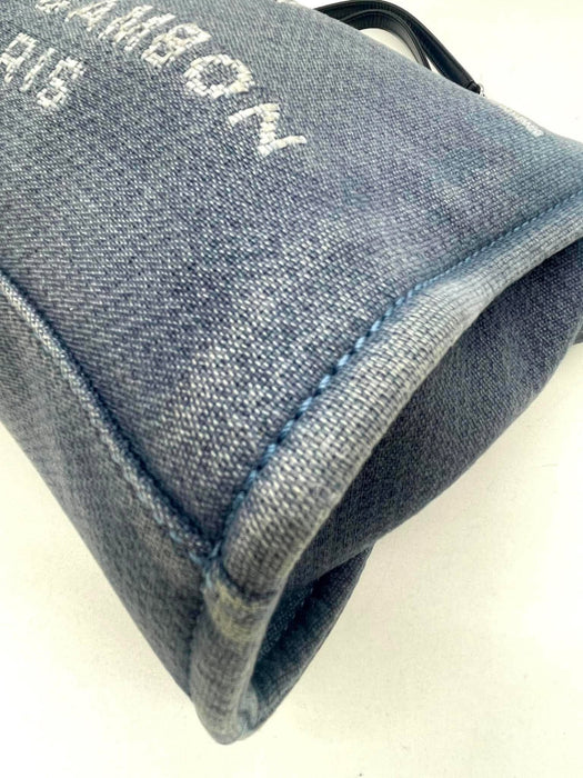 CHANEL Deauville Blue Denim Tote Shoulder Bag