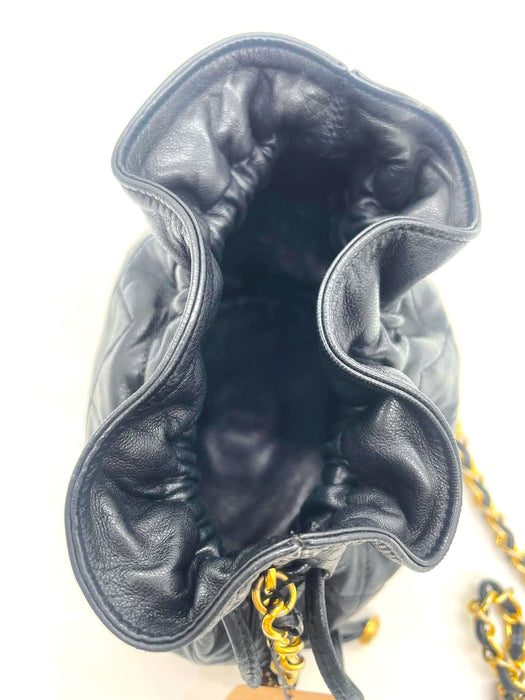 CHANEL Vintage Quilted Lambskin Drawstring Bucket Bag