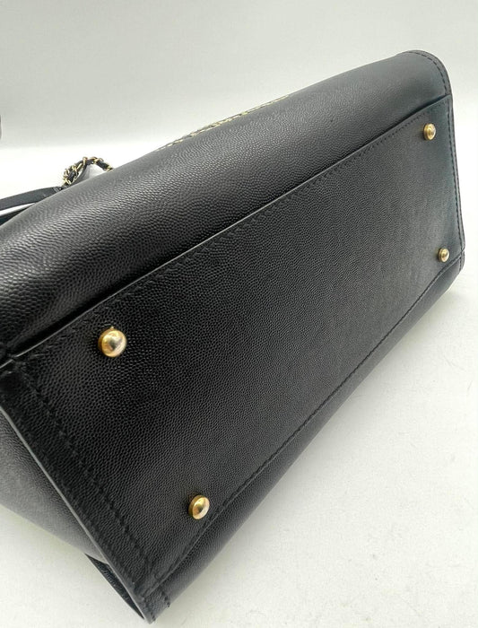 CHANEL Deauville Studded Black Caviar Leather 2-Way Bag