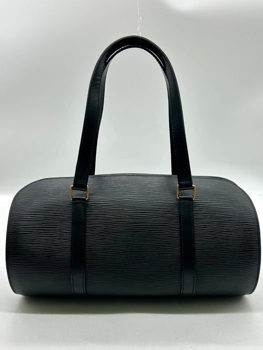 LOUIS VUITTON Soufflot Black Epi with Pouch Handbag
