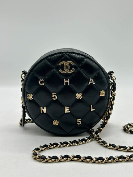 CHANEL Lucky Charms Lambskin Round Clutch Shoulder Bag