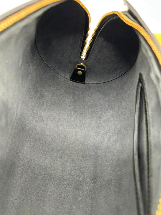 LOUIS VUITTON Soufflot Black Epi with Pouch Handbag
