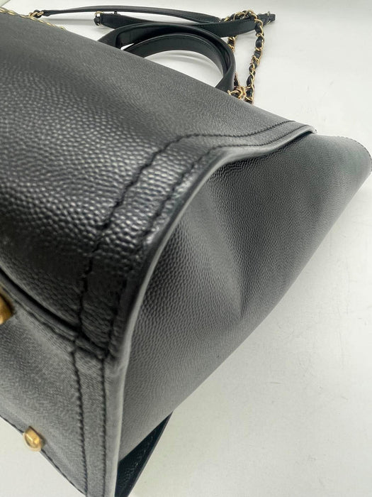 CHANEL Deauville Studded Black Caviar Leather 2-Way Bag